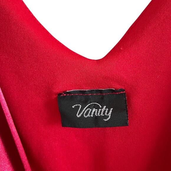 Vanity Y2K Polka Dot Babydoll Top Sleeveless Red Satin Trim Feminine Flirty - Picture 5 of 8